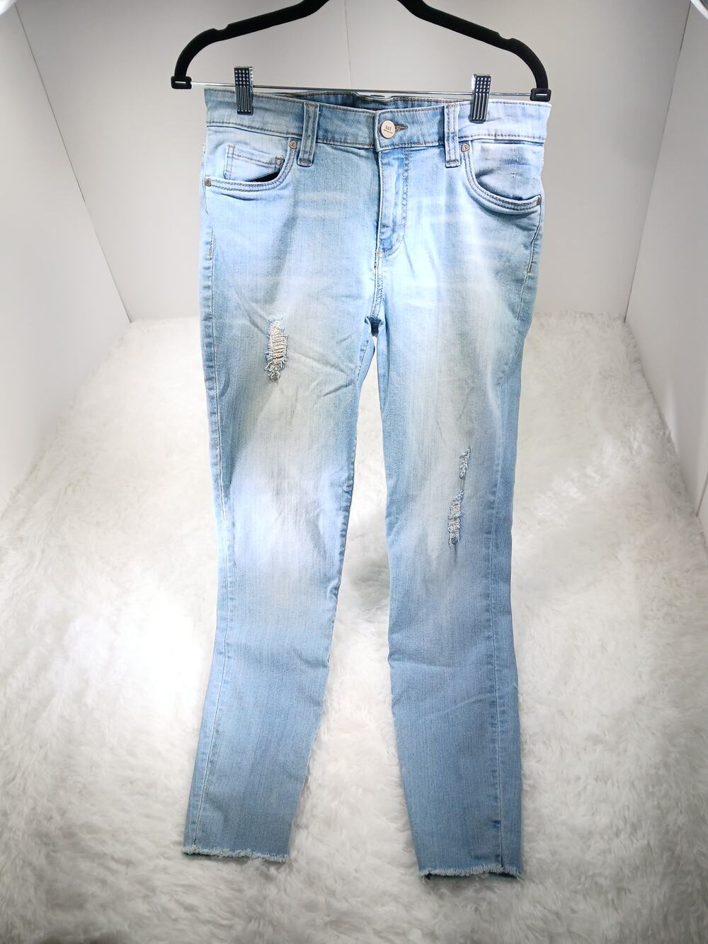 KUT From The Kloth Light Wash Distressed Ankle Skinny Jeans - Size 10